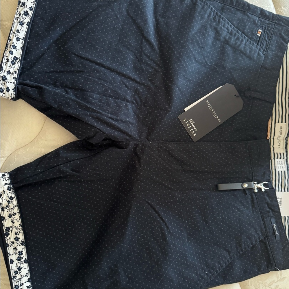 River Island Dark Blue Patterned Men's Shorts